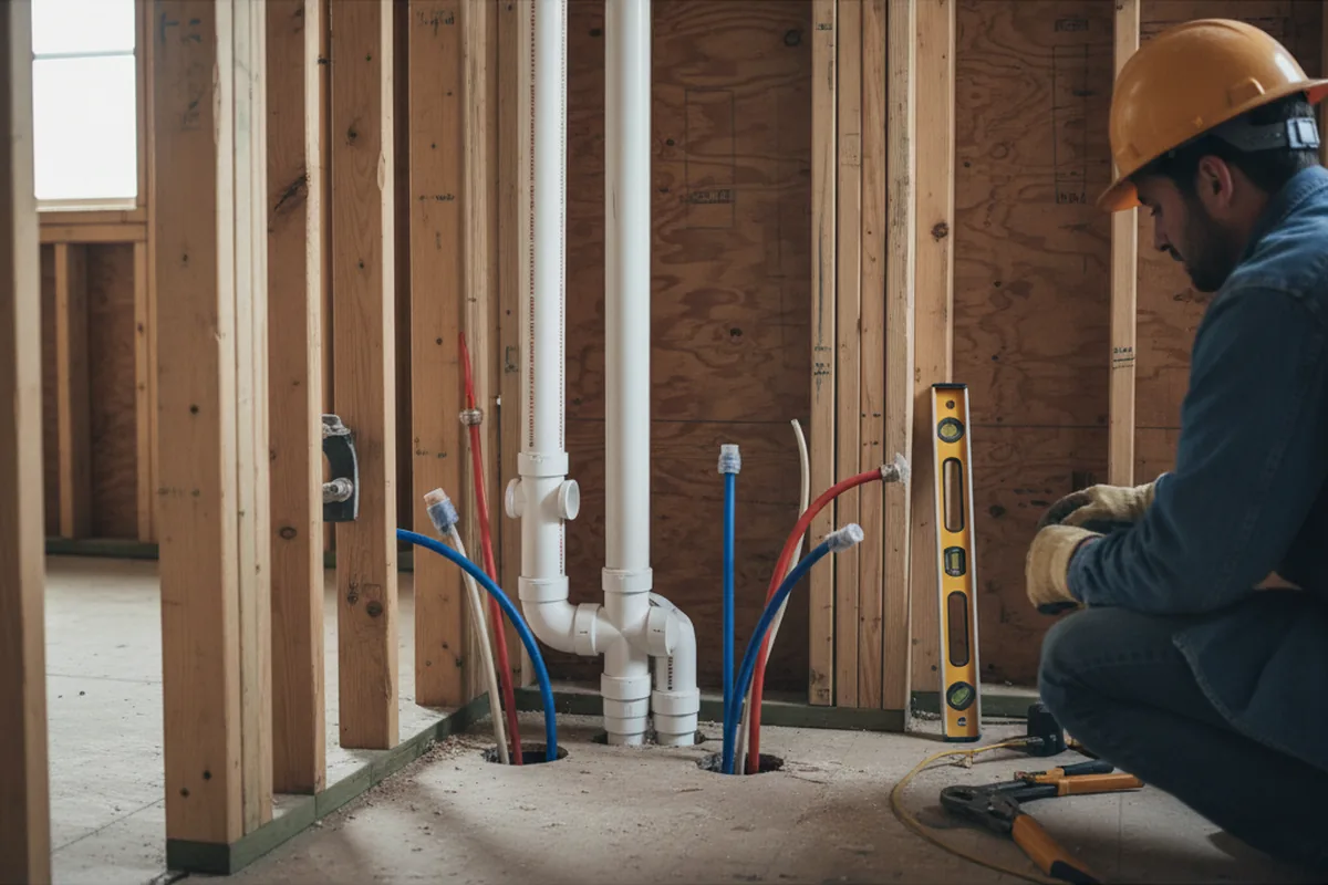 Drain and supply rough-in during Drain Cleaning in Lafayette
